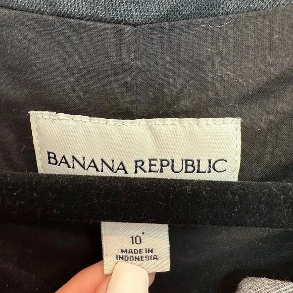 Banana Republic Grey Linen Blend Cropped Blazer Jacket Women’s Size 10 Medium M - Picture 9 of 12